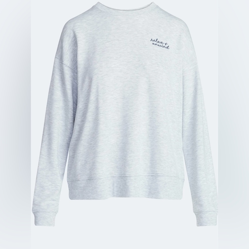 NWT‎ Joyspun Relax & Unwind French Terry Lounge Sweatshirt Gray Size Medium M